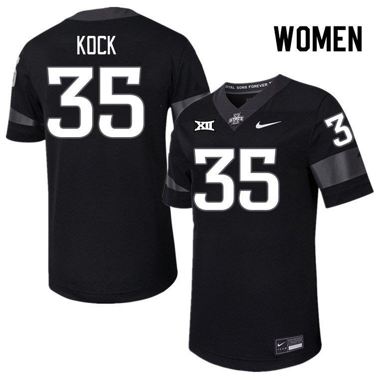 Women #35 Caden Kock Iowa State Cyclones College Football Jerseys Stitched-Black